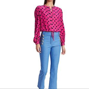 Derek Lam 10 Crosby Olina Cropped Polka Dots Top